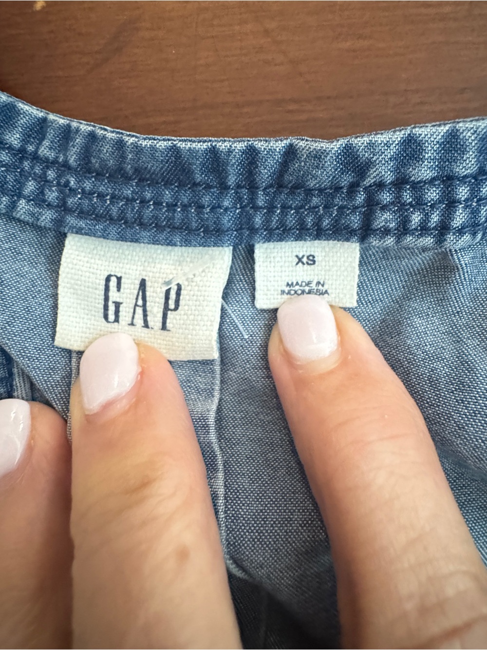 GAP Chambray Sleeveless Dress XS Tie Waist Lyocell Soft Denim Cute - Picture 4 of 8